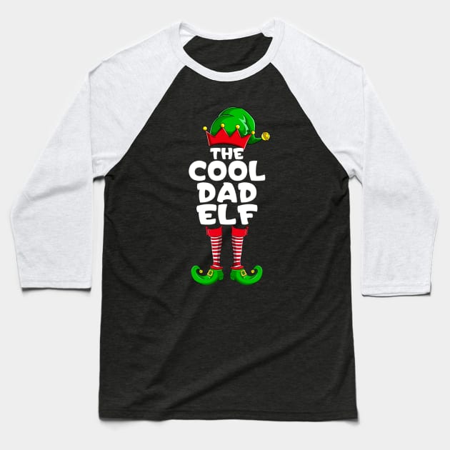 Cool Dad Elf Matching Family Group Christmas Party Pajama Baseball T-Shirt by Mitsue Kersting